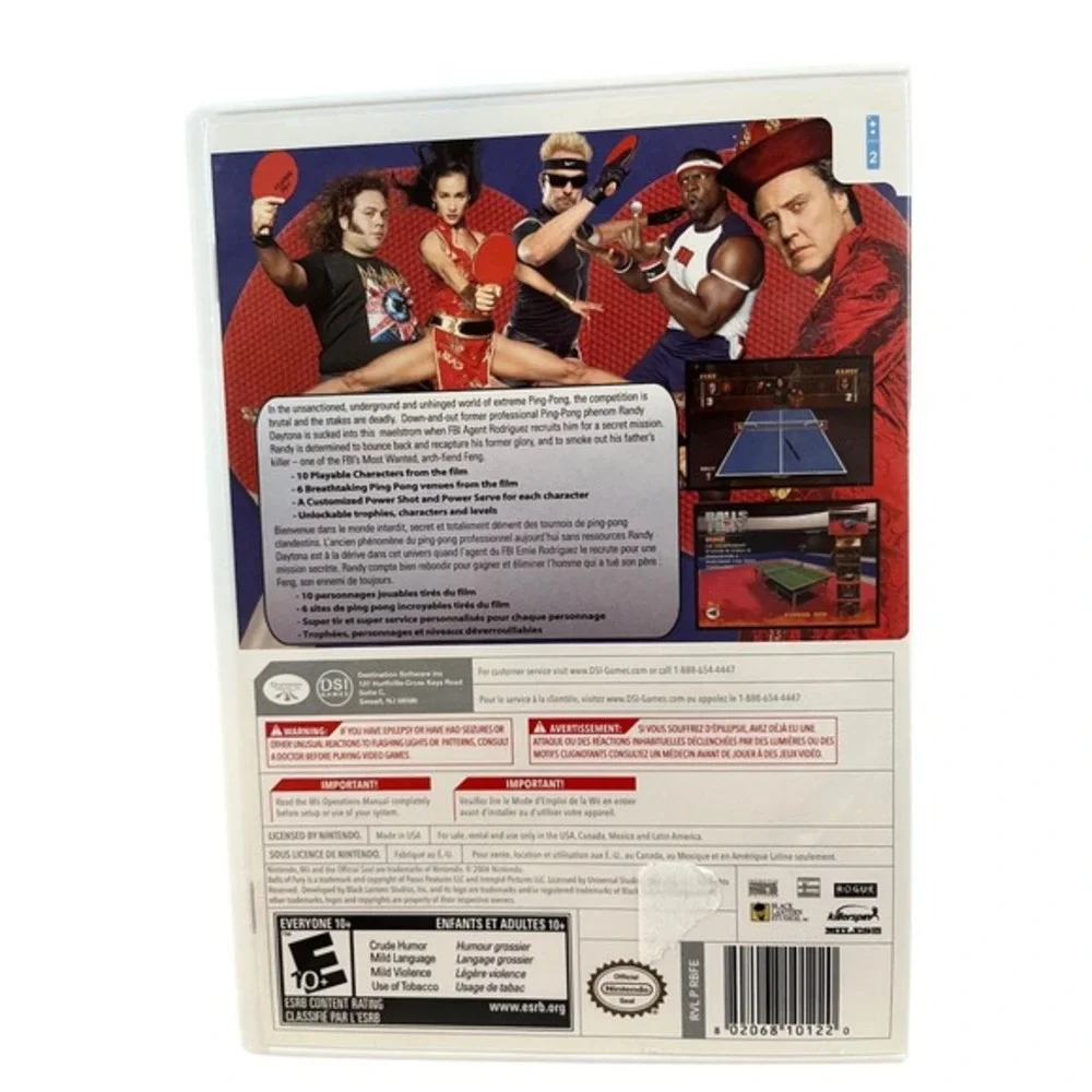 Nintendo Balls of Fury Video Game Wii One Size Multicolor Good Movie‎ Tie-In